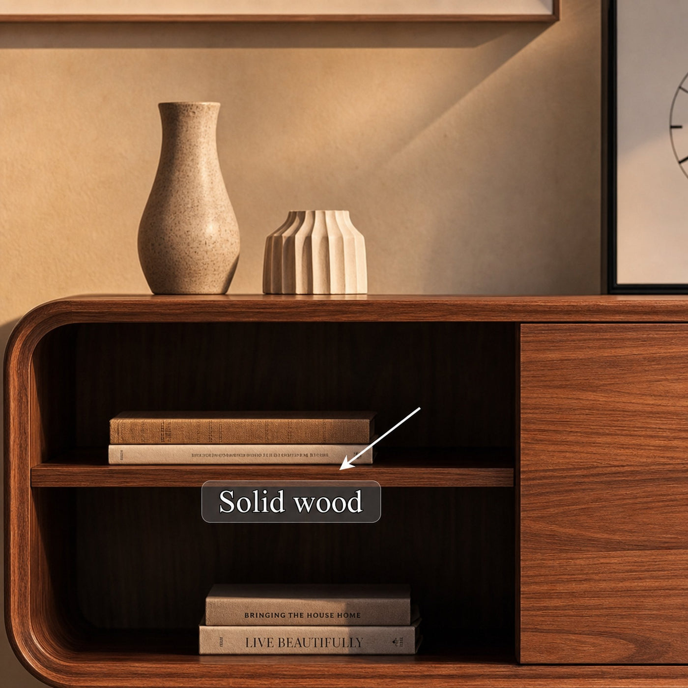 Mid Century Modern Bookshelf Cabinet Living Room Or Study Room - product view 4