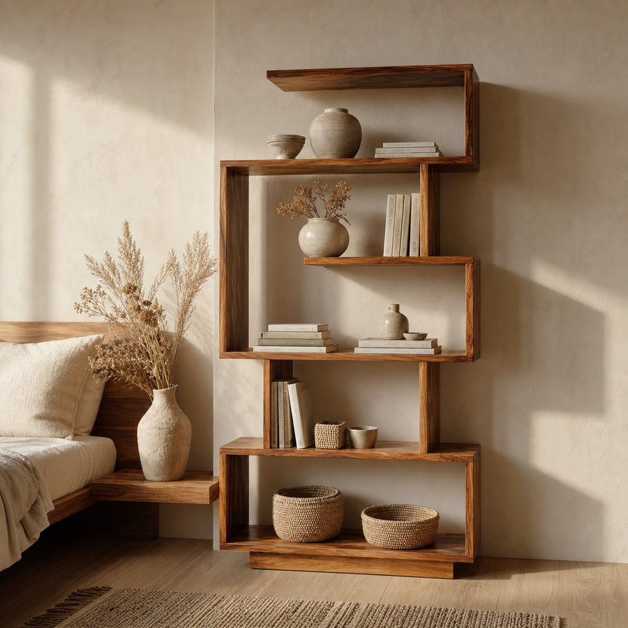 Mid Century Modern Bookshelf For Living Room And Studio