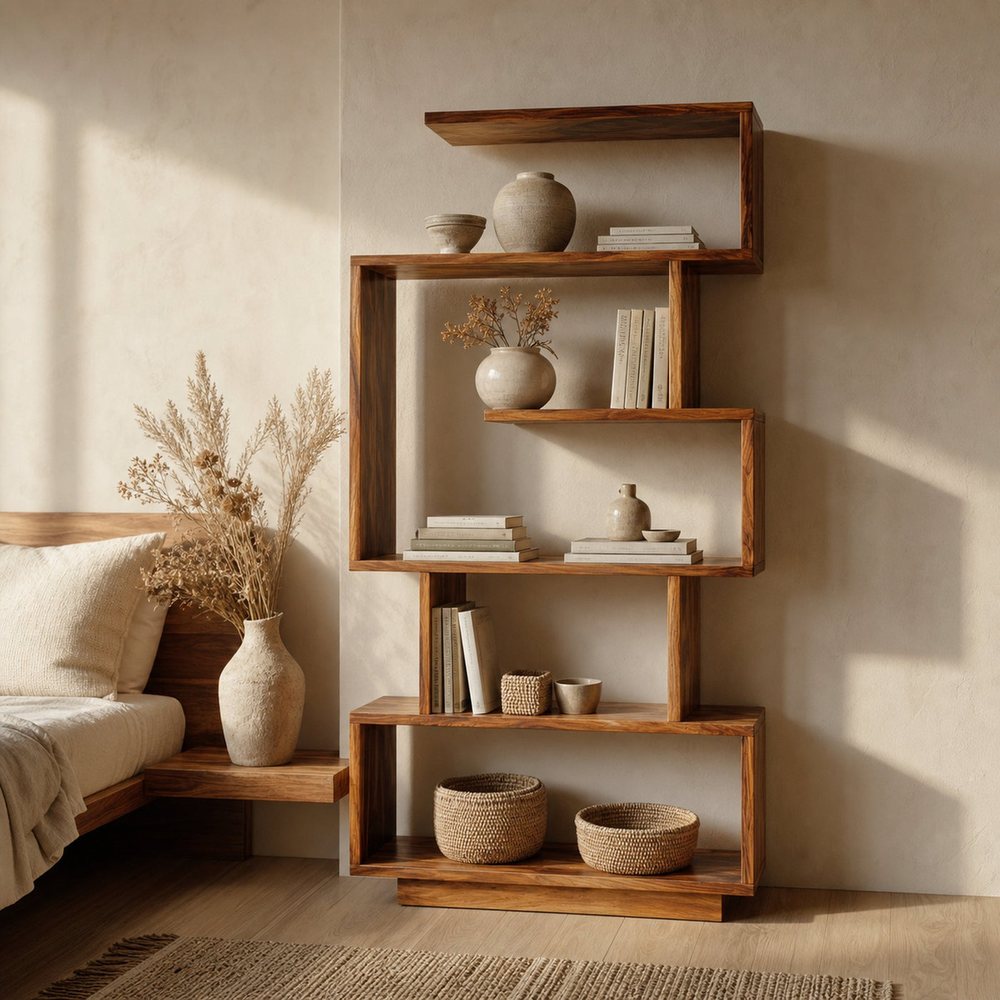 Mid Century Modern Bookshelf For Living Room And Studio