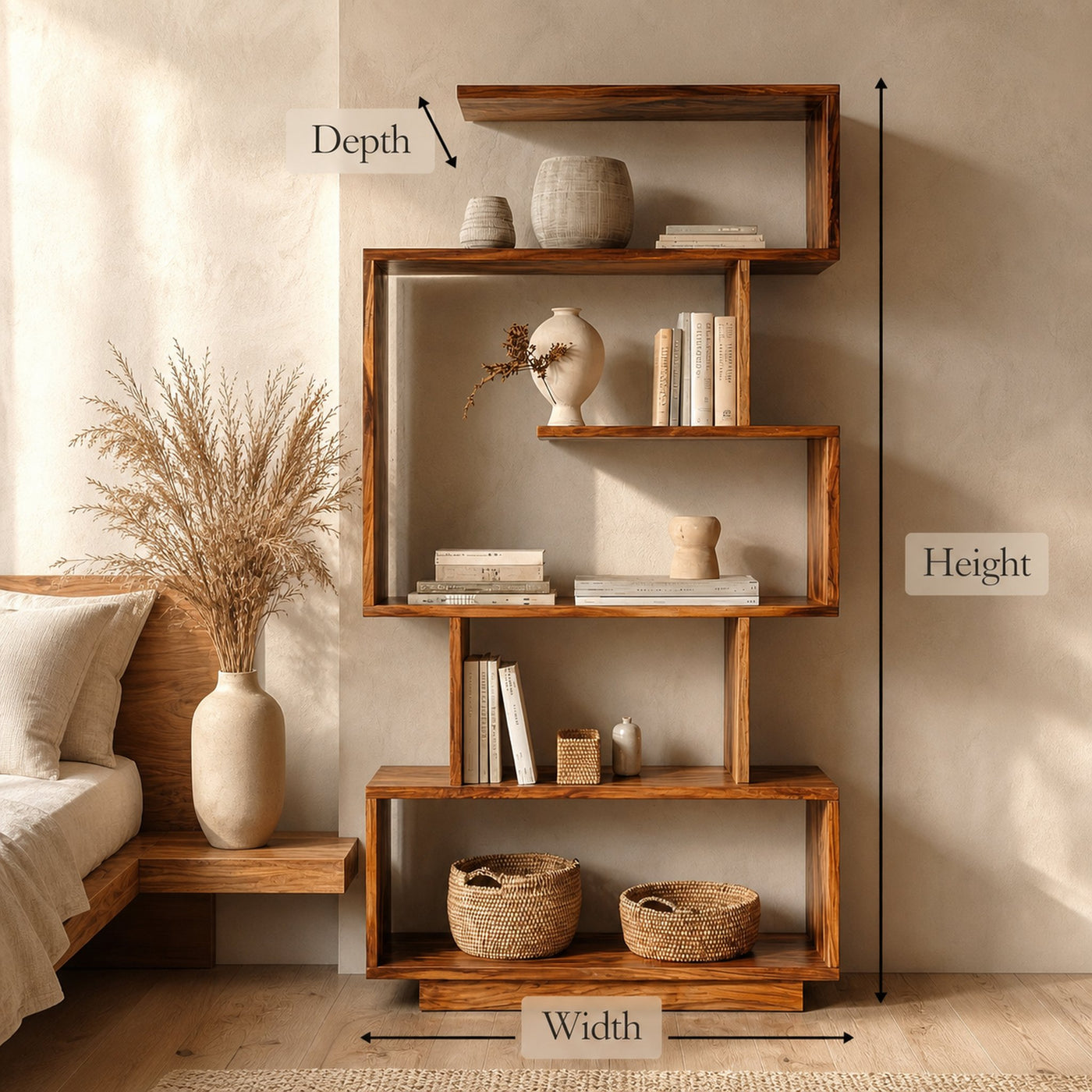 Mid Century Modern Bookshelf For Living Room And Studio - product view 7
