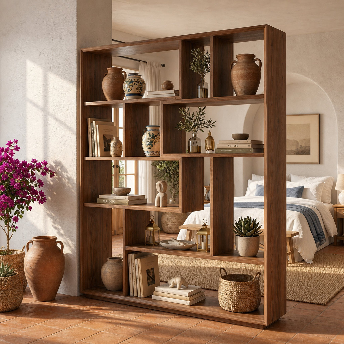 Mid Century Modern Room Divider Bookshelf For Living Room And Loft - product view 6