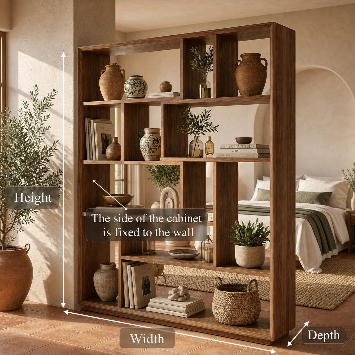 Mid Century Modern Room Divider Bookshelf For Living Room And Loft - product view 8