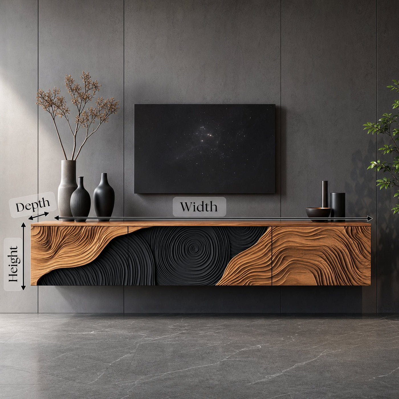 Mid Century Modern TV Cabinet For Entryway Design - product view 6