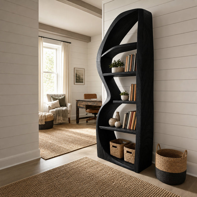 Driftform Northgate Solid Wood Bookshelf with S-Curve Frame