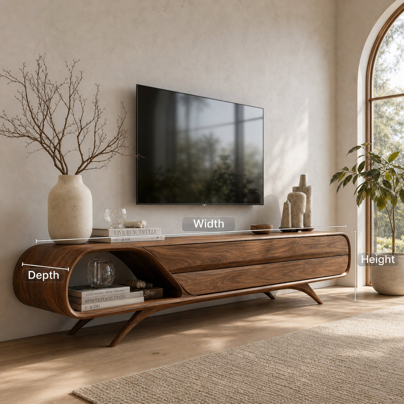 Mid Century Modern Wood TV Console For Living Room - product view 7