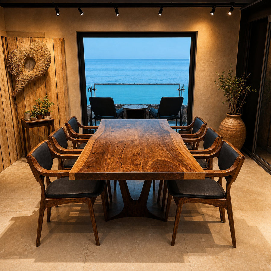 Mid Century Modern Wooden Dining Table For Classic Interiors