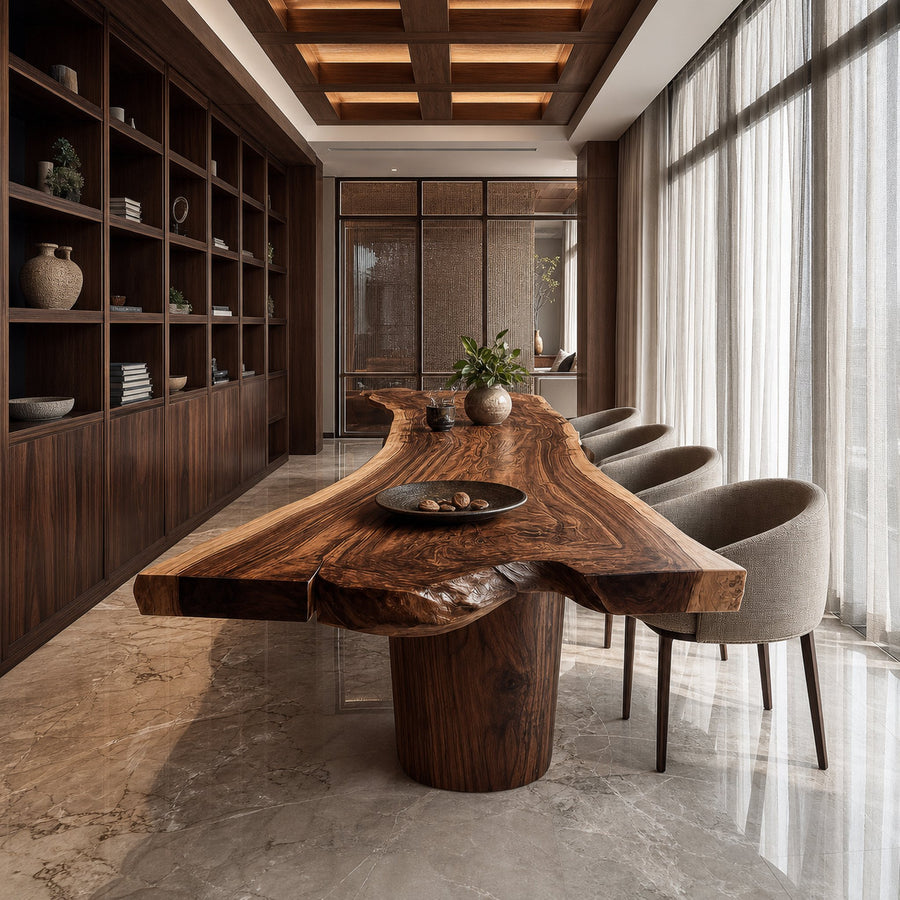 Mid Century Natural Wood Dining Table Kitchen