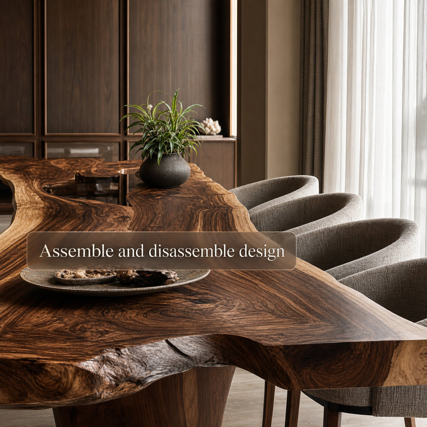 Mid Century Natural Wood Dining Table Kitchen - product view 3