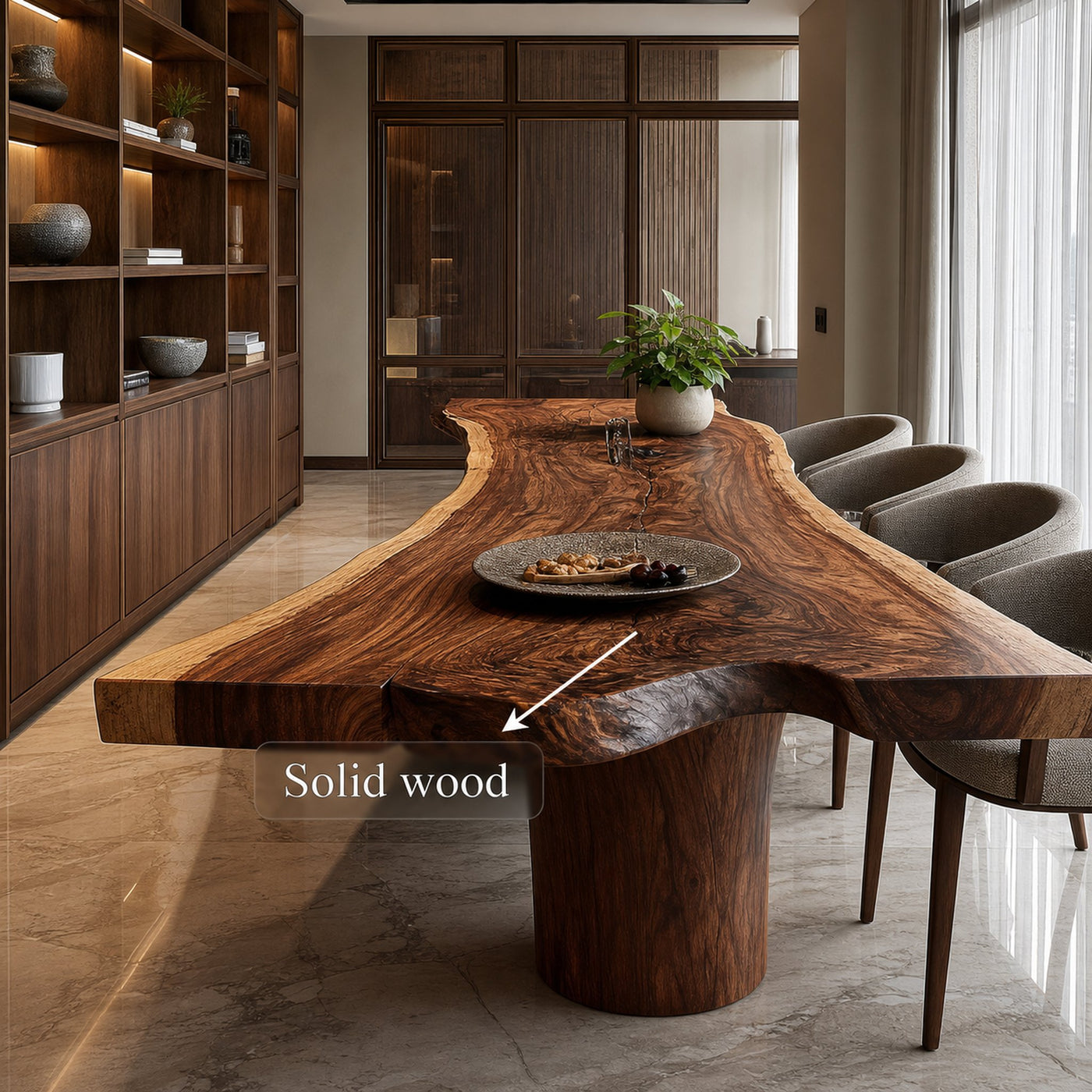 Mid Century Natural Wood Dining Table Kitchen - product view 5