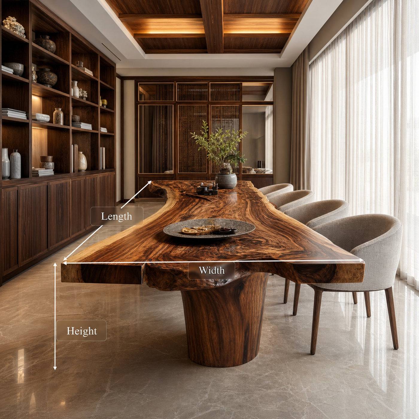 Mid Century Natural Wood Dining Table Kitchen - product view 6
