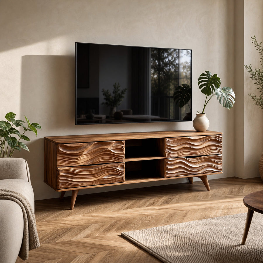 Mid Century Organic Modern TV Stand Living Room And Home Office
