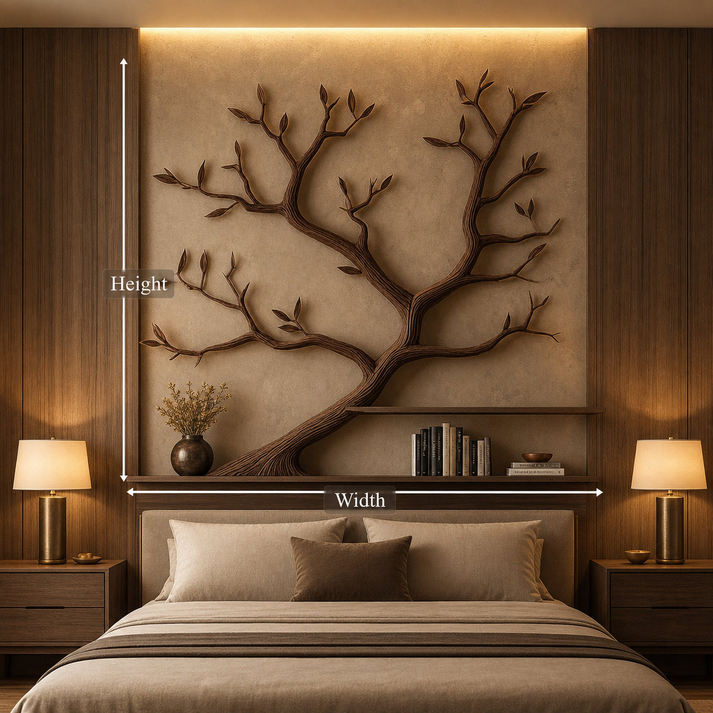 Mid Century Organic Tree Bookshelf Bedroom Wall Design - product view 5