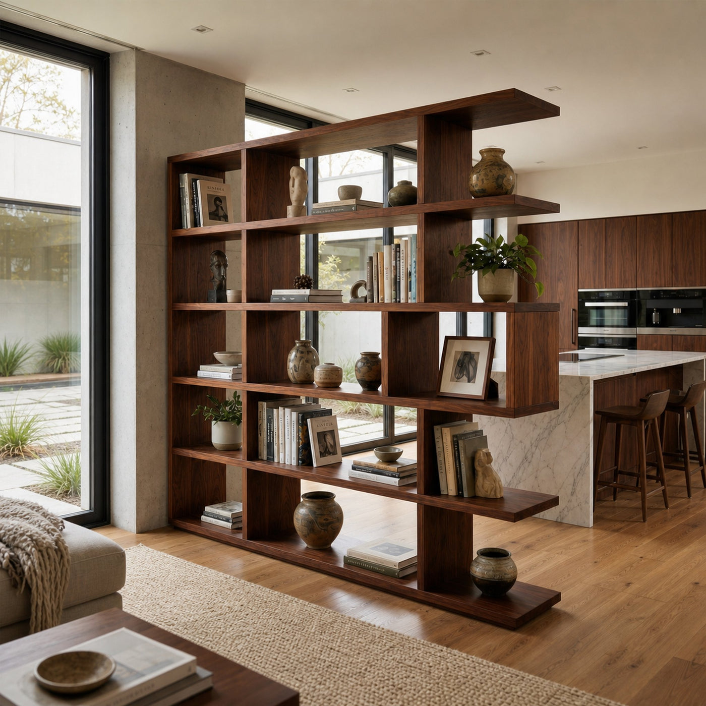 Mid Century Room Divider Bookshelf For Living Room And Apartment - product view 7