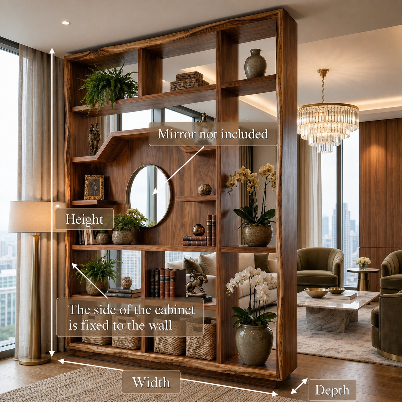 Mid Century Room Divider Bookshelf For Living Room And Office - product view 8