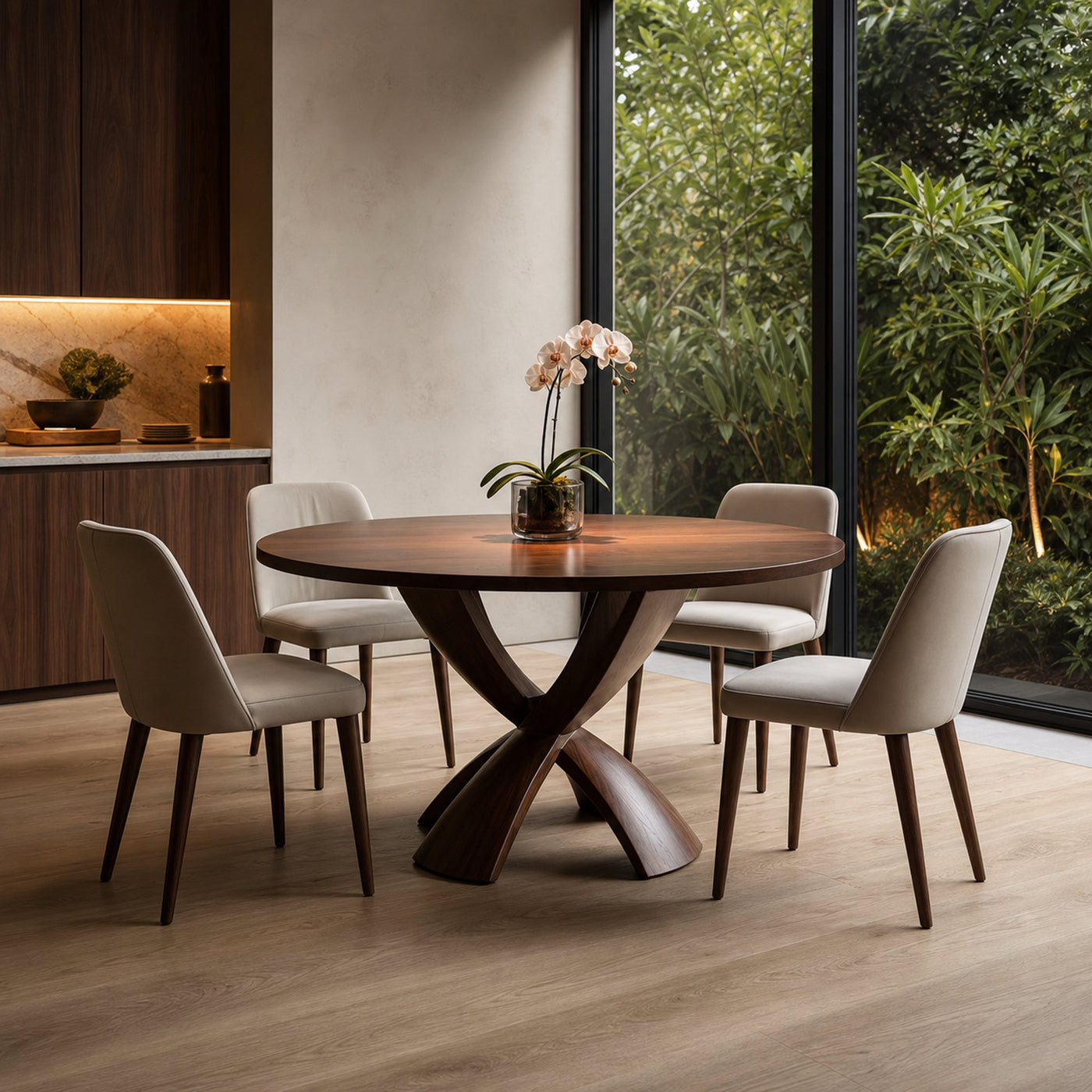 Mid Century Round Dining Table Sculptural Kitchen - product view 2