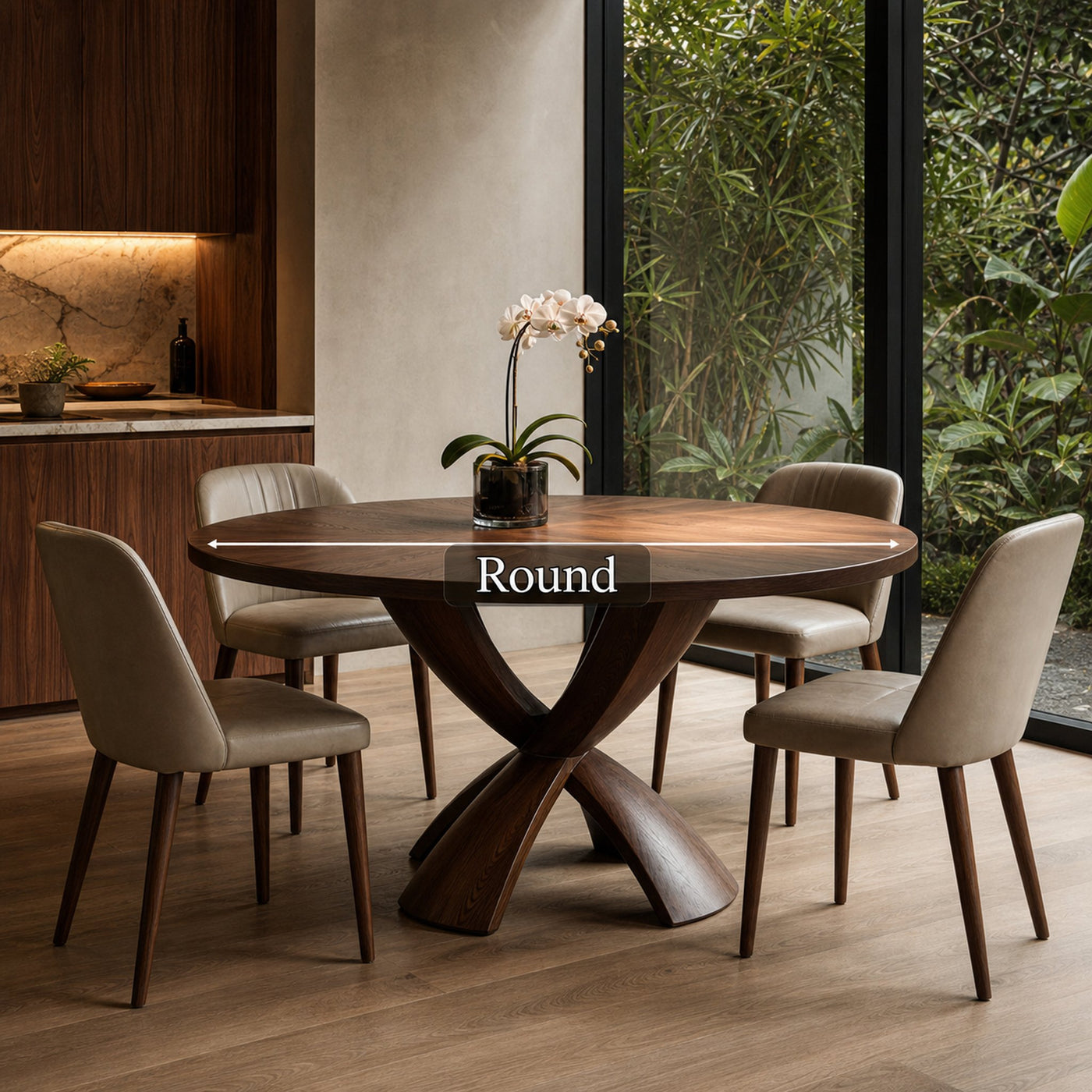 Mid Century Round Dining Table Sculptural Kitchen - product view 3