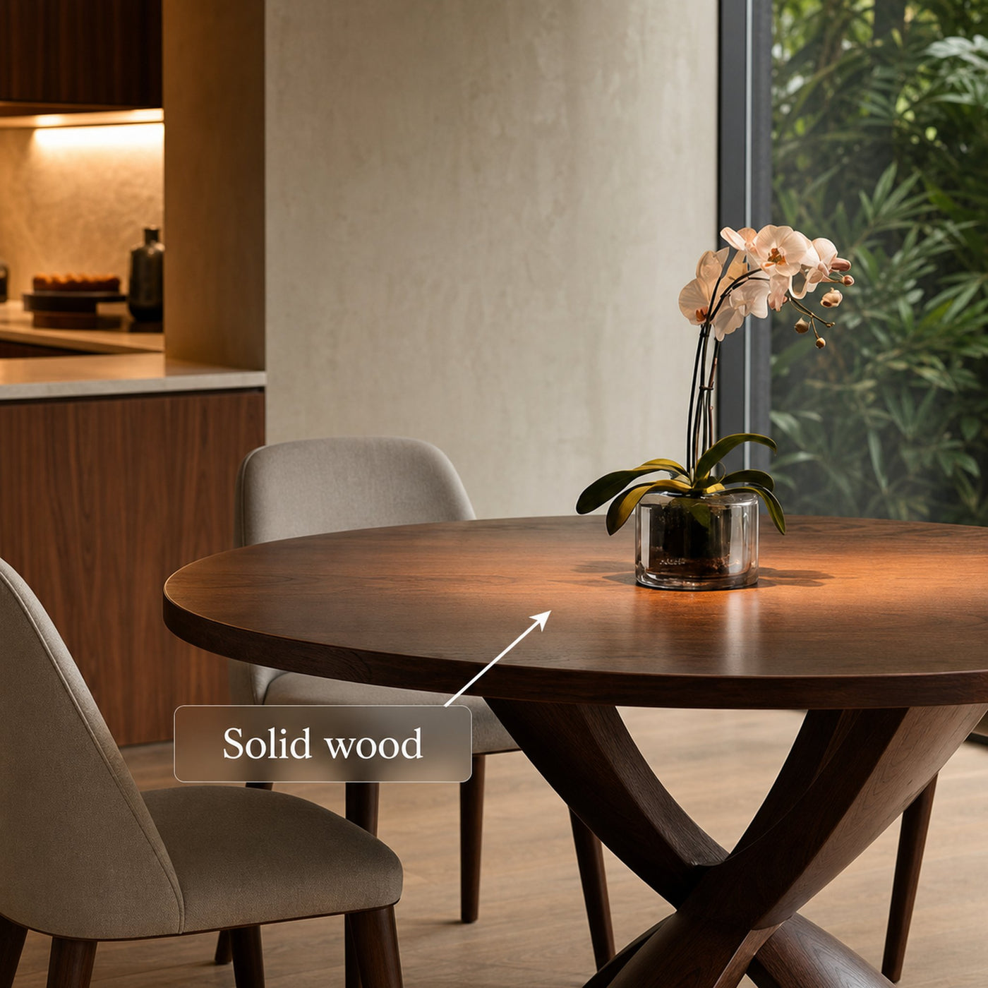 Mid Century Round Dining Table Sculptural Kitchen - product view 4