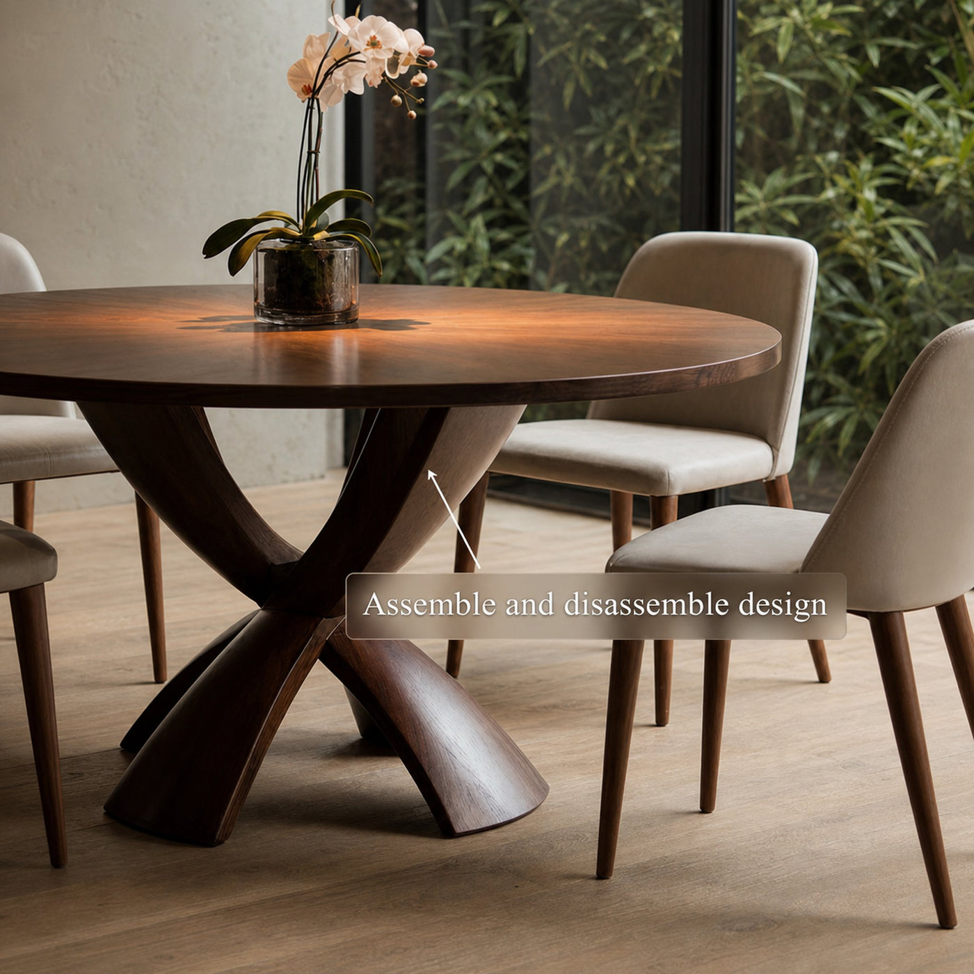 Mid Century Round Dining Table Sculptural Kitchen - product view 5