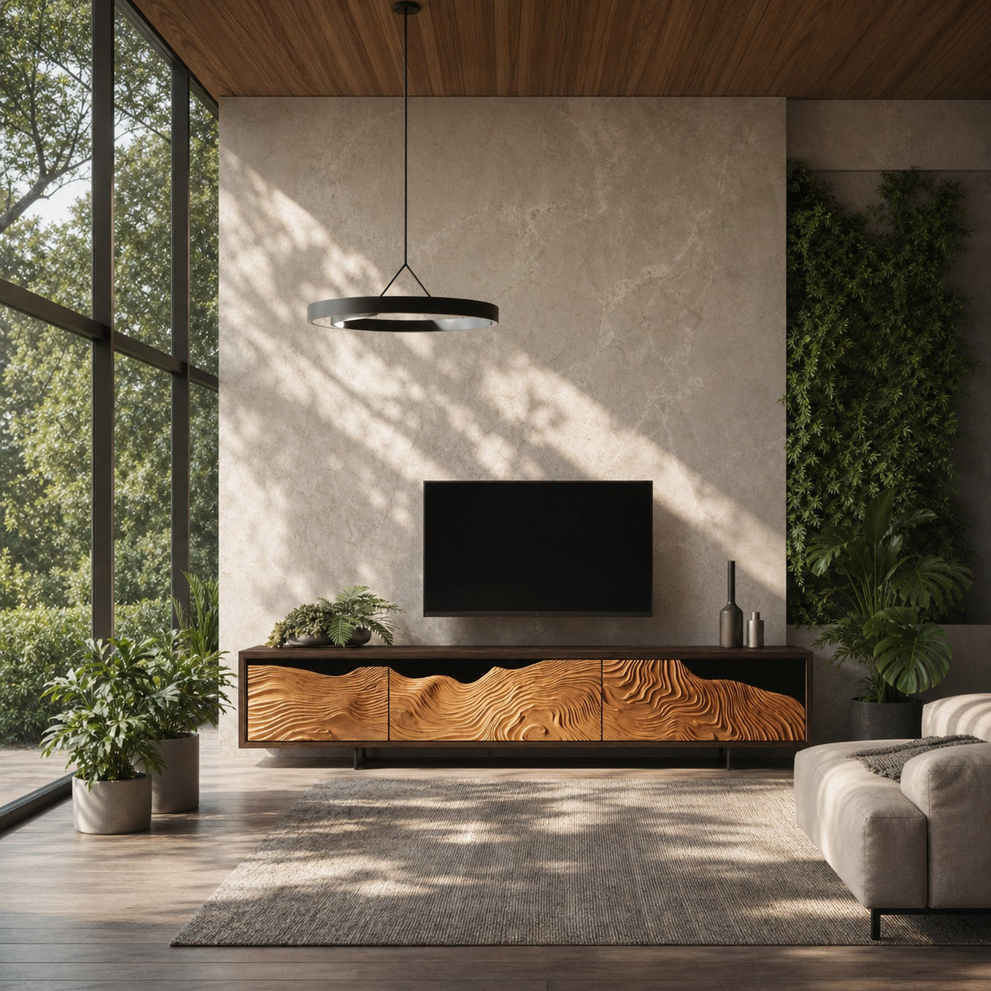 Mid Century Rustic TV Cabinet For Cozy Spaces - product view 2