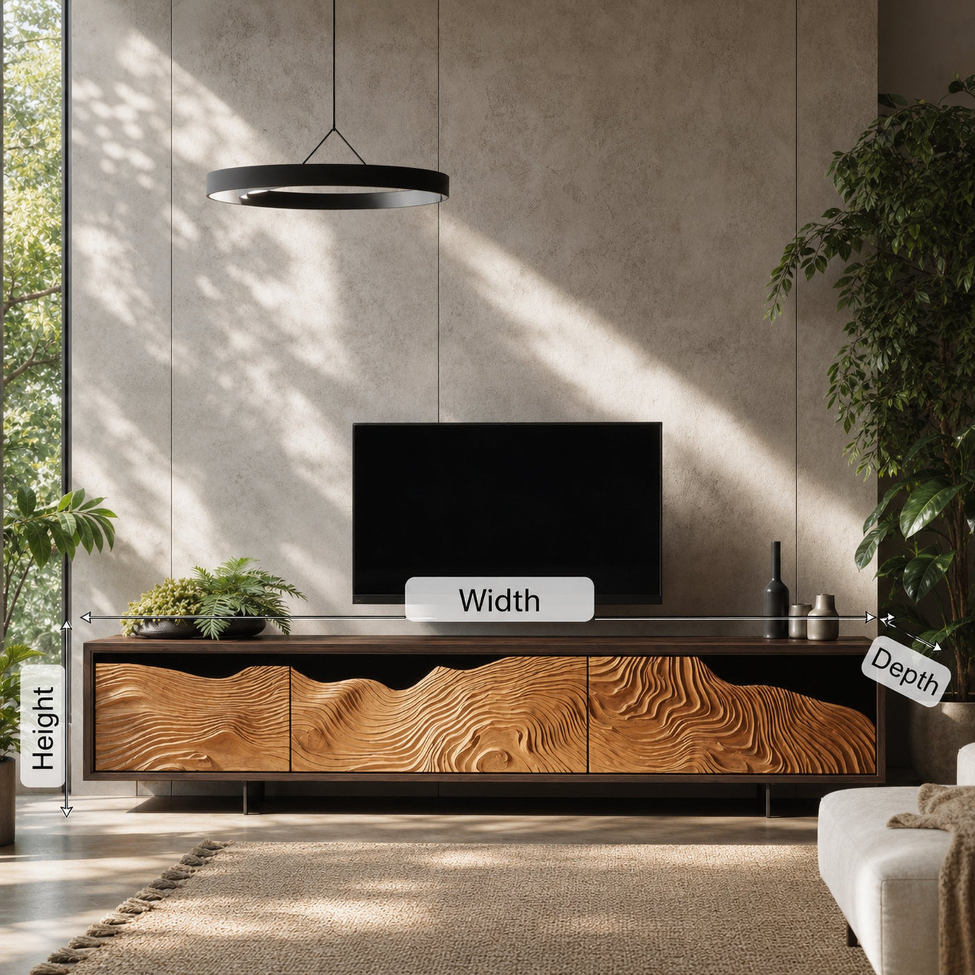 Mid Century Rustic TV Cabinet For Cozy Spaces - product view 6