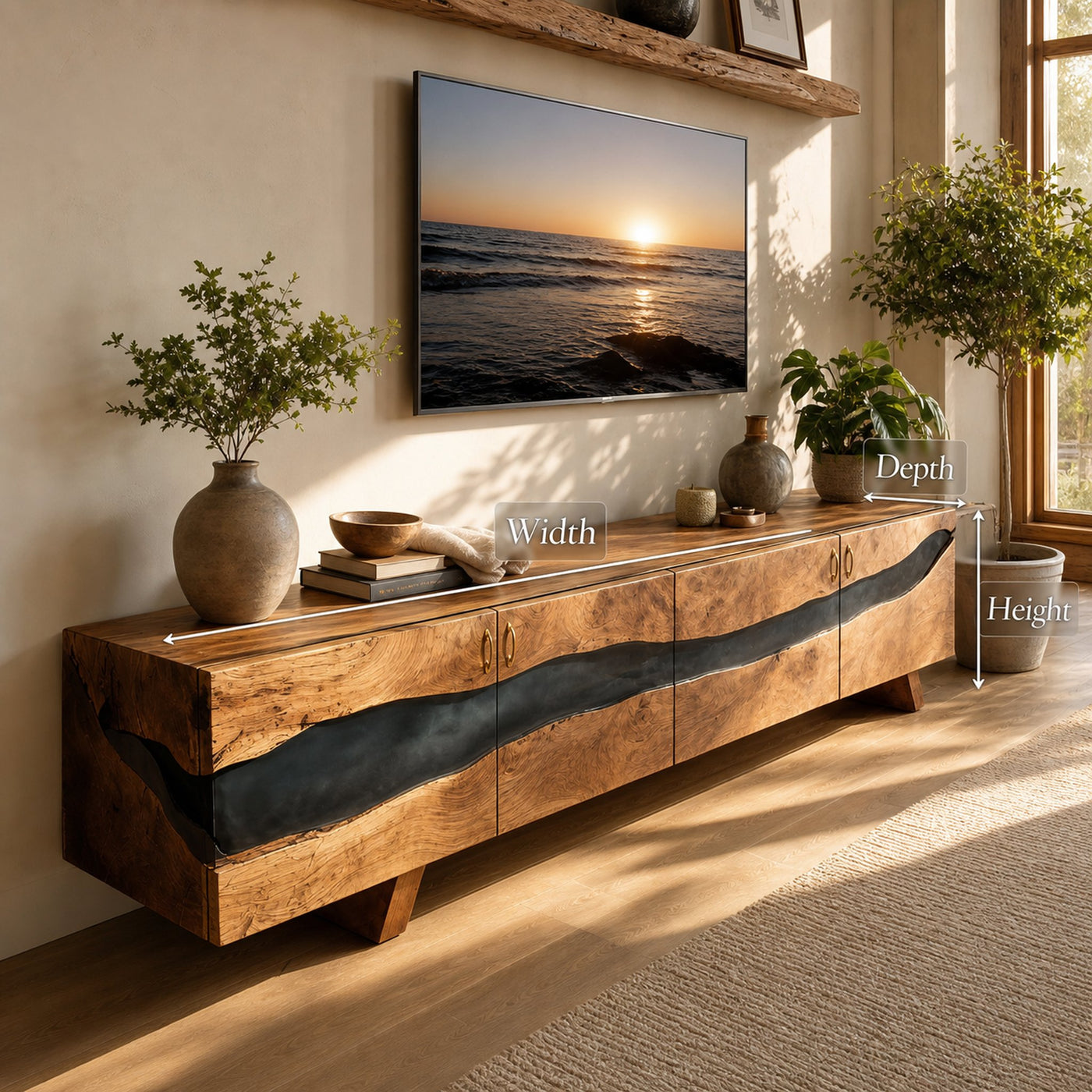 Mid Century Solid Wood Entertainment Stand For Decor - product view 7