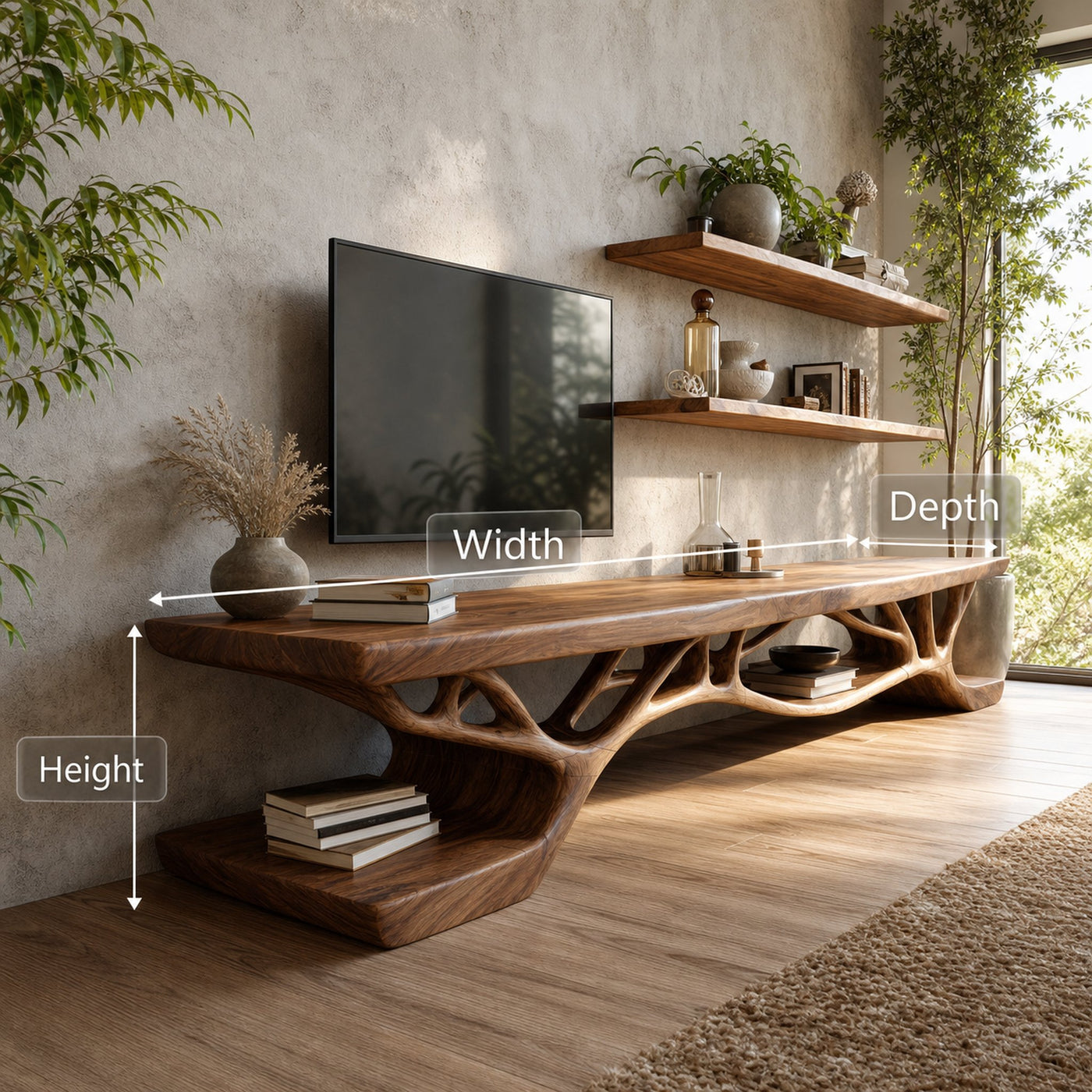 Mid Century Solid Wood TV Console For Bedroom And Entryway Decor - product view 6