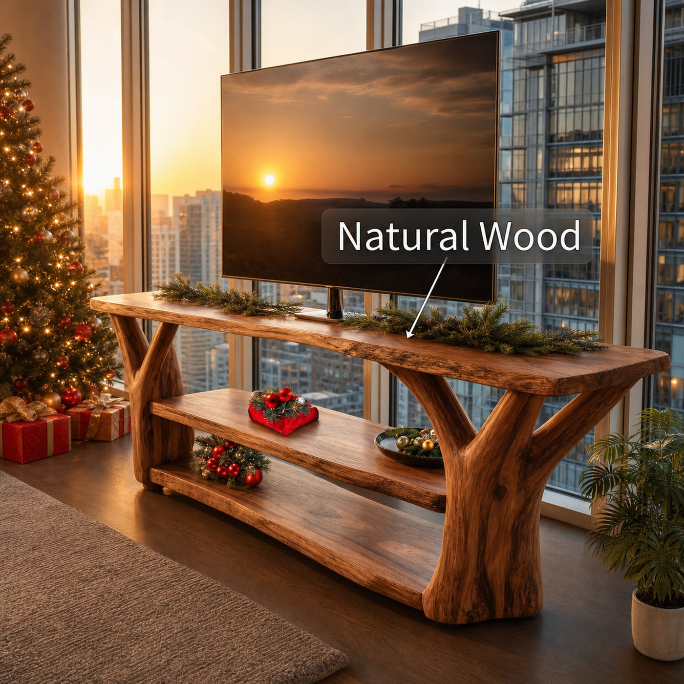 Mid Century Solid Wood TV Console For Christmas Gift Ideas - product view 6