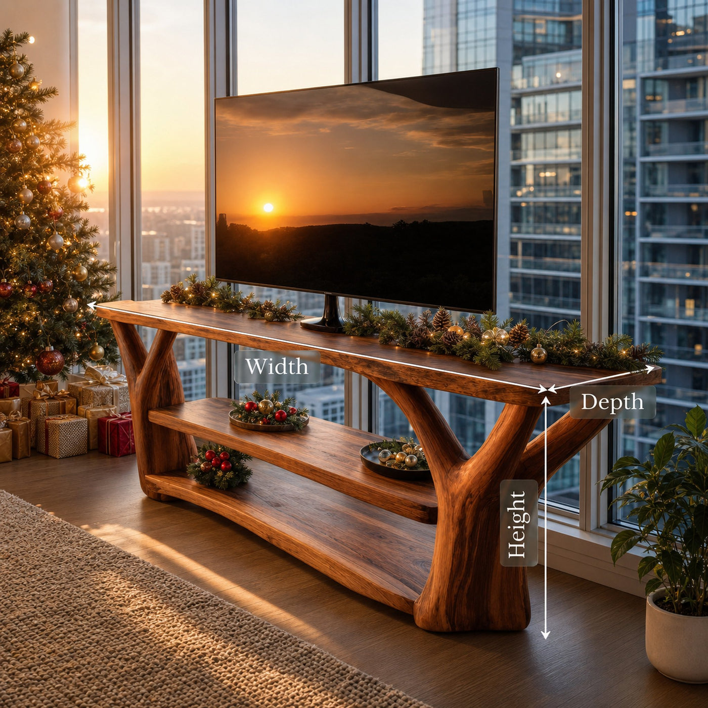 Mid Century Solid Wood TV Console For Christmas Gift Ideas - product view 7