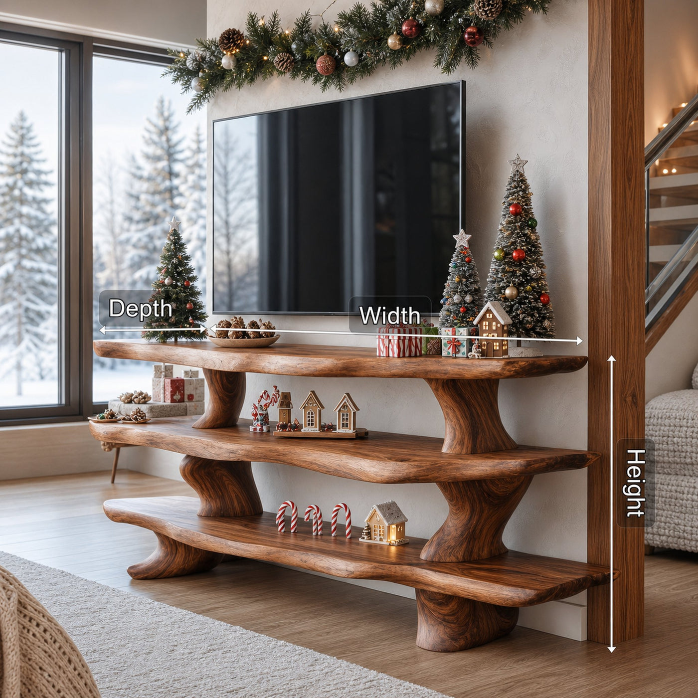 Mid Century Solid Wood TV Console For Holiday Bedroom Decor - product view 6
