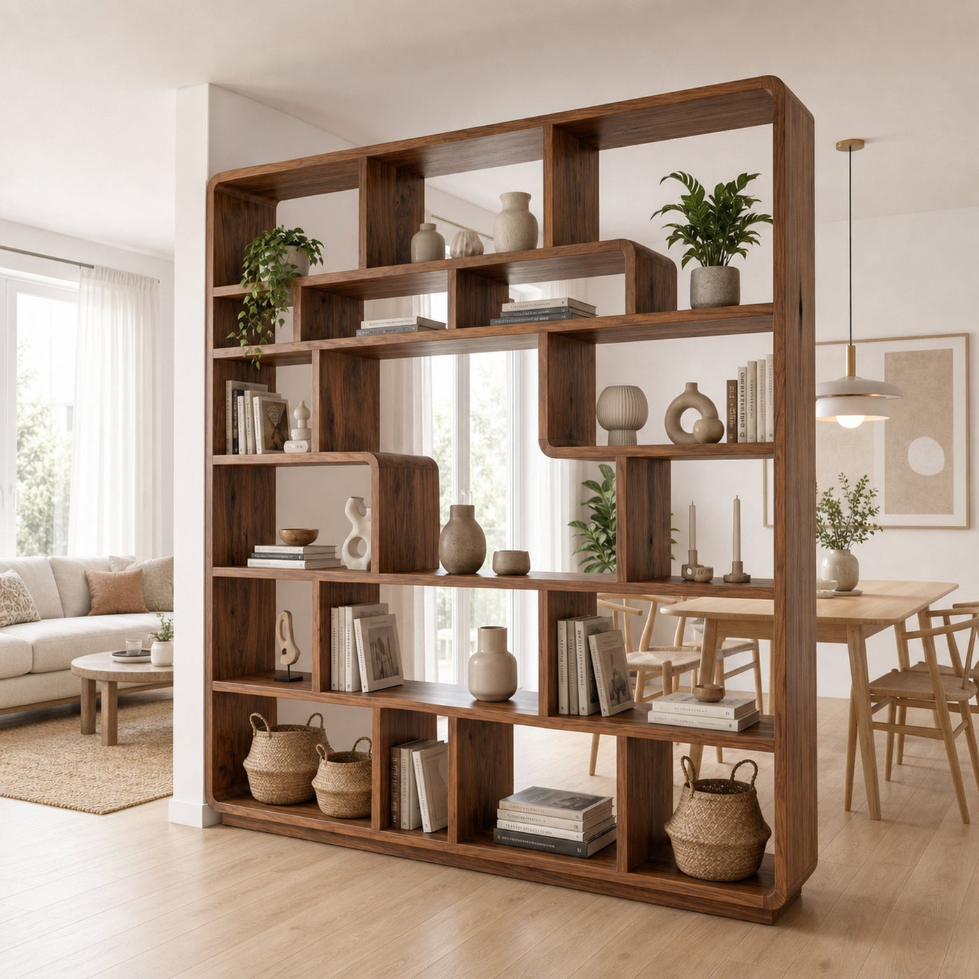 Mid Century Statement Room Divider Bookshelf For Living Room And Office - product view 6