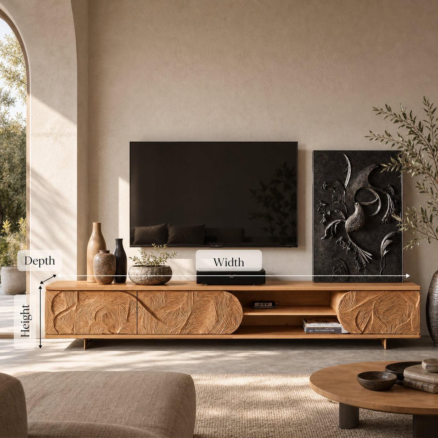 Mid Century TV Stand For Living Room Interiors - product view 6