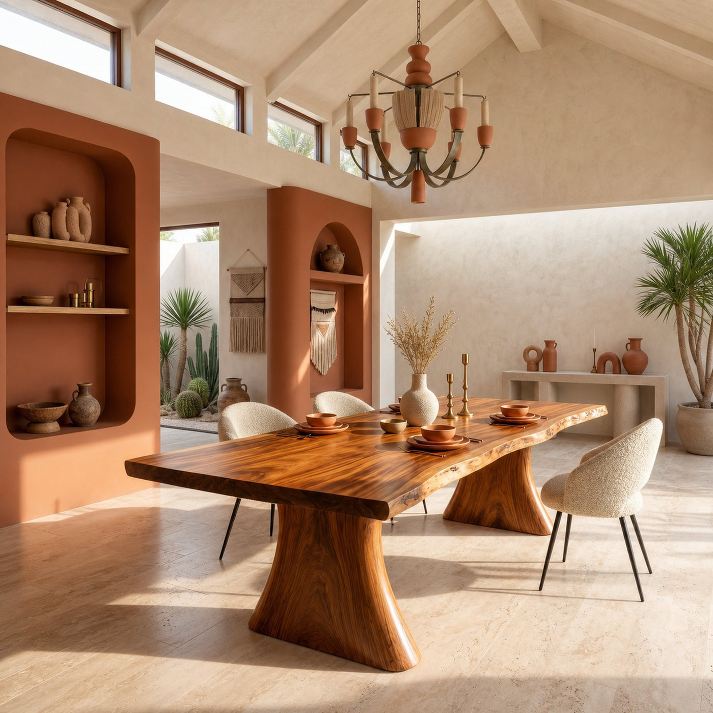 Mid Century Thick Top Dining Table For Contemporary Dining - product view 6