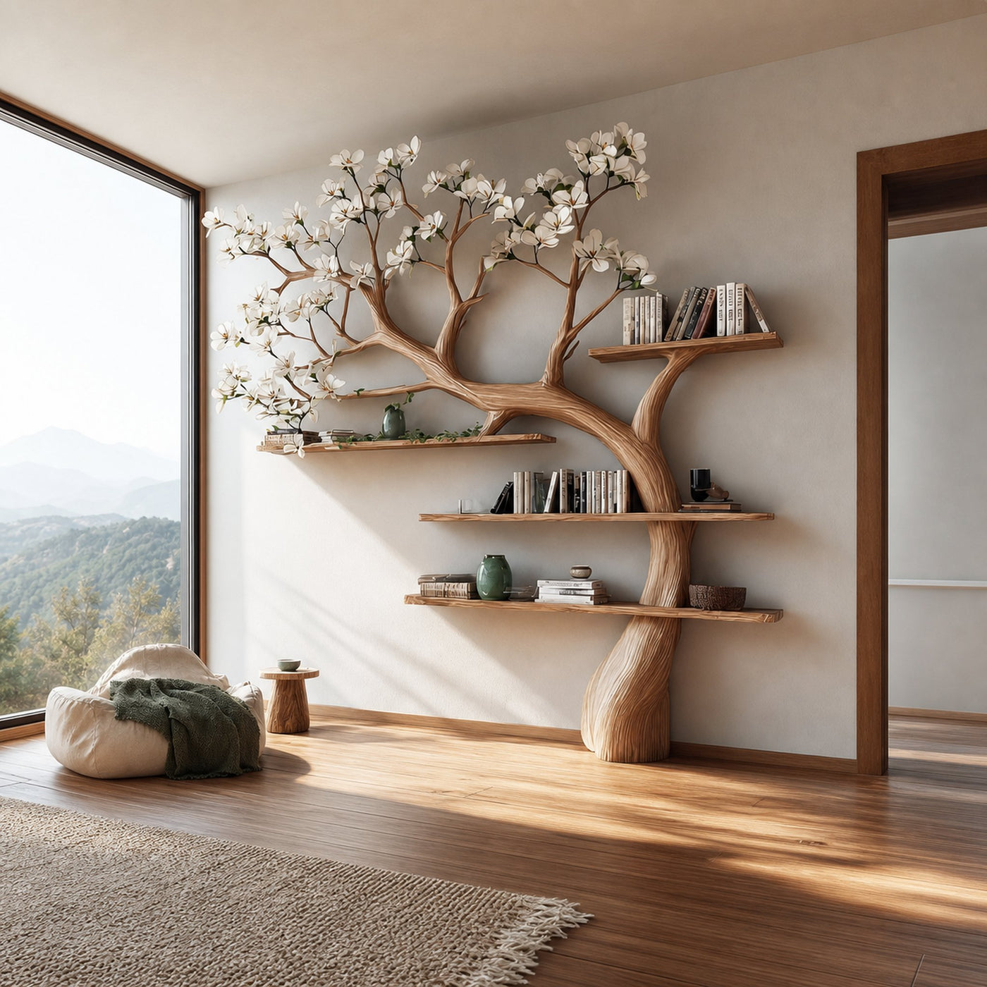 Mid Century Tree Bookshelf Holiday Study room - product view 2