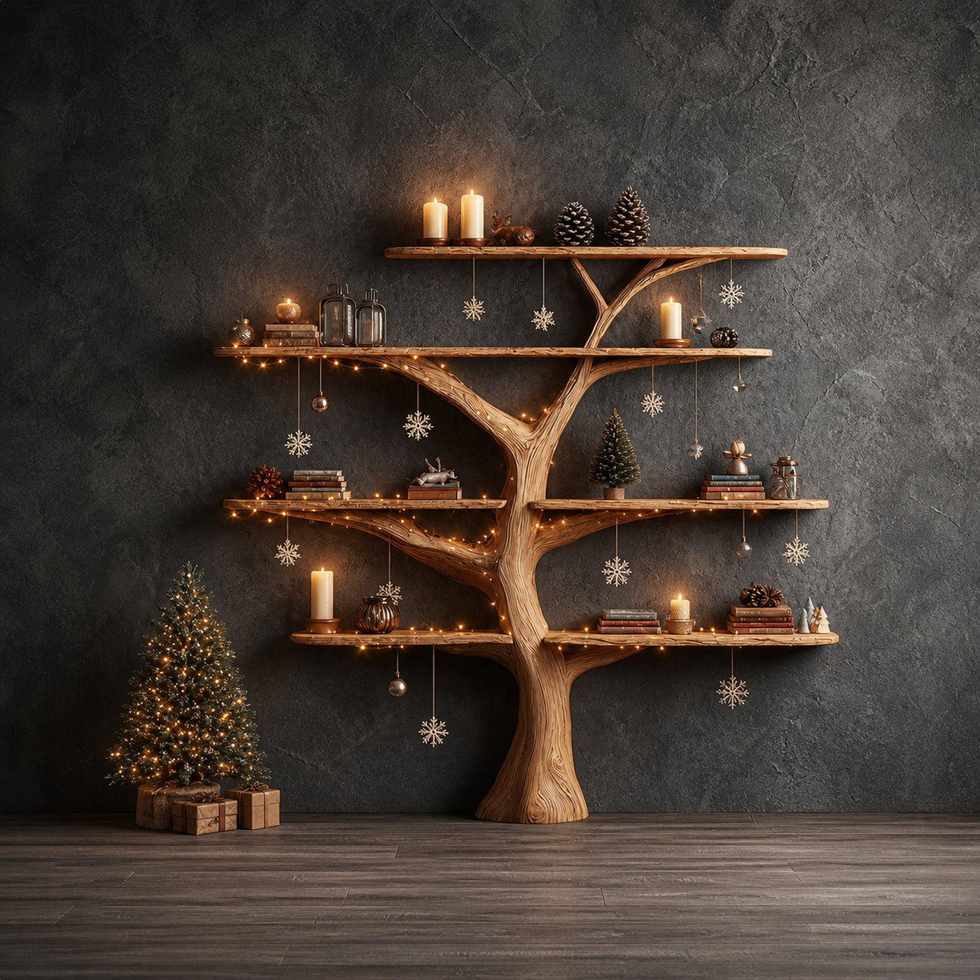 Mid Century Tree Bookshelf Living Bedroom - product view 2
