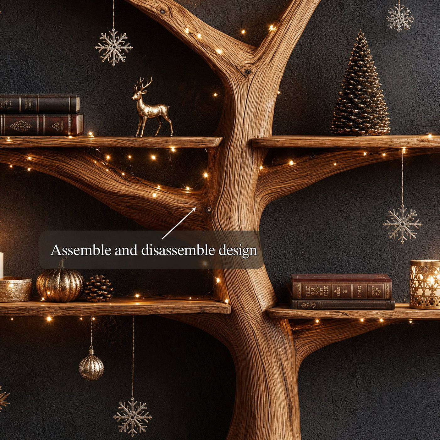Mid Century Tree Bookshelf Living Bedroom - product view 3