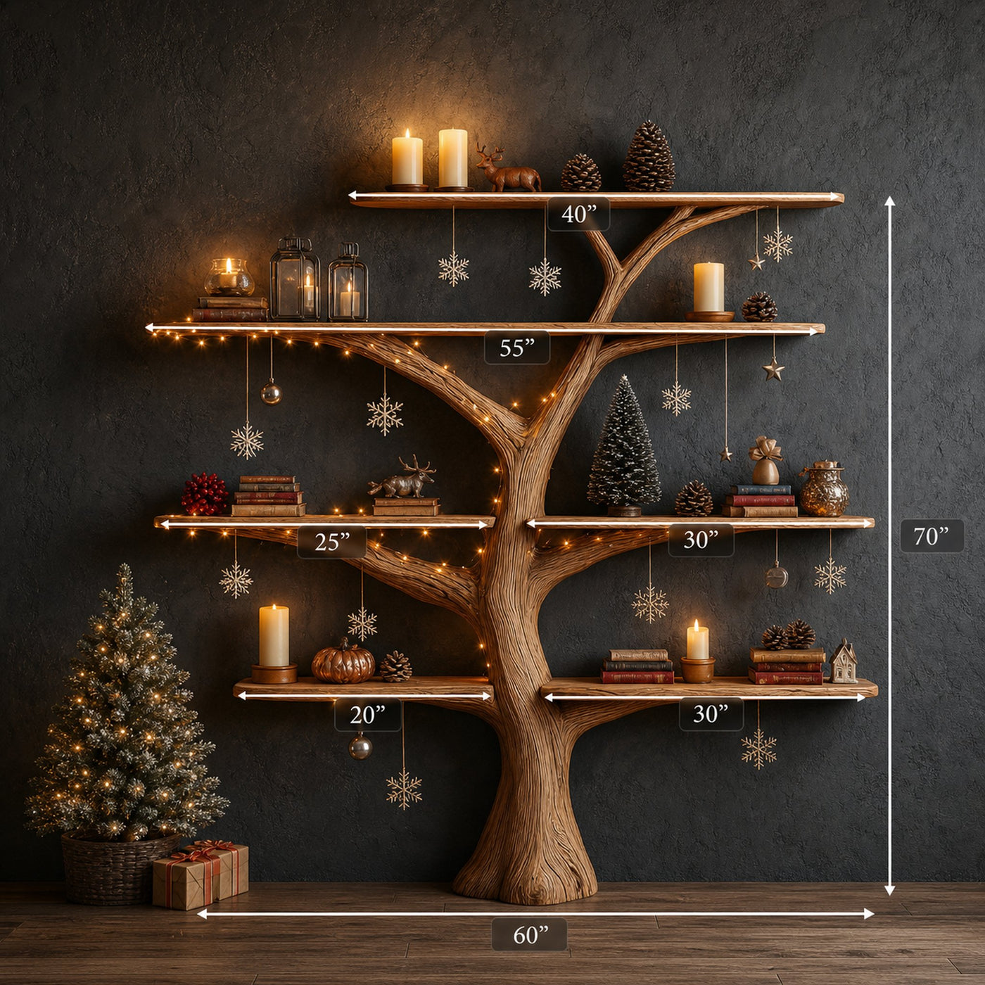 Mid Century Tree Bookshelf Living Bedroom - product view 5
