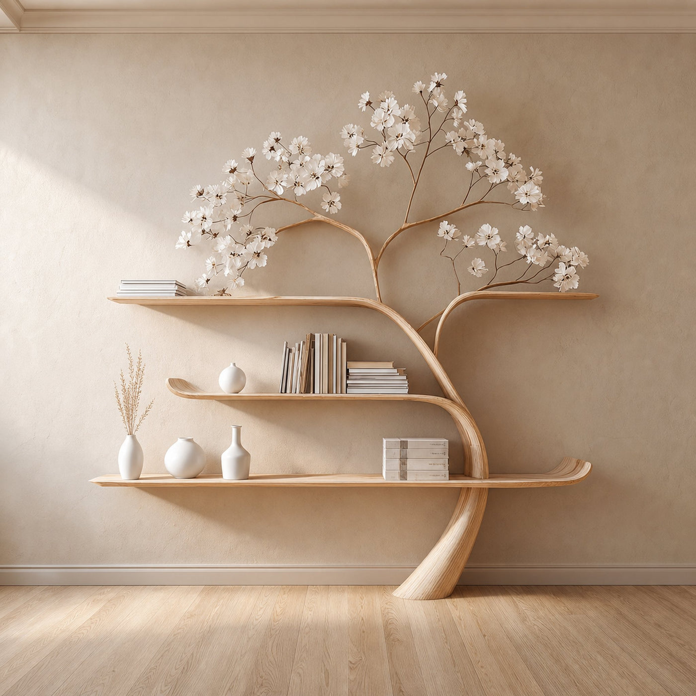 Mid Century Tree Bookshelf Modern Living Bedroom