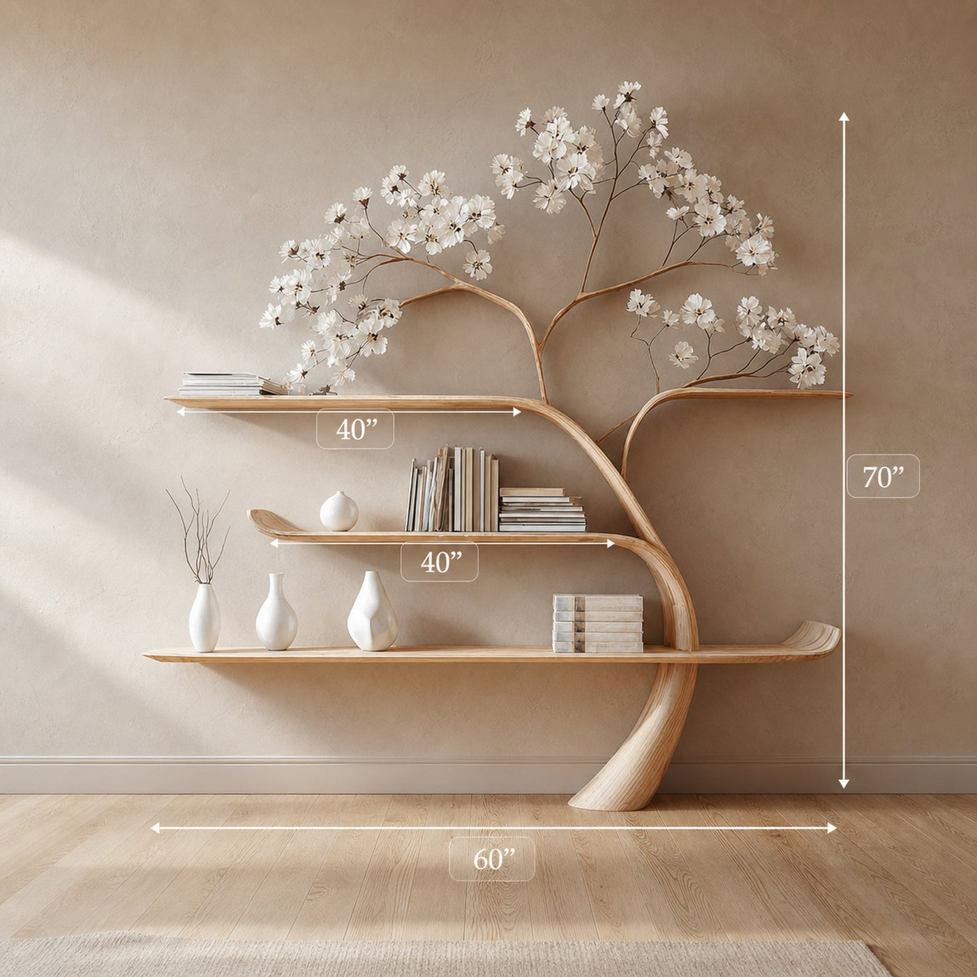 Mid Century Tree Bookshelf Modern Living Bedroom - product view 5