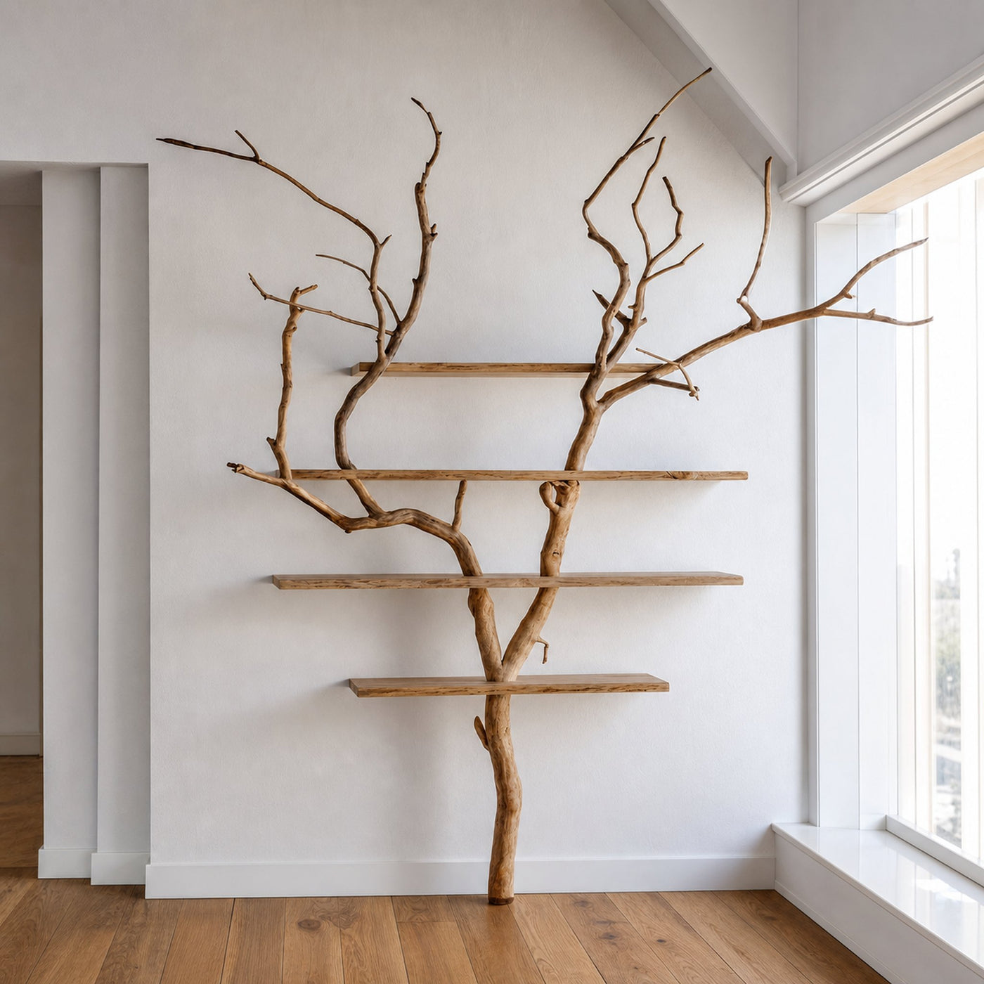 Mid Century Tree Branch Bookshelf Modern Wall Mounted