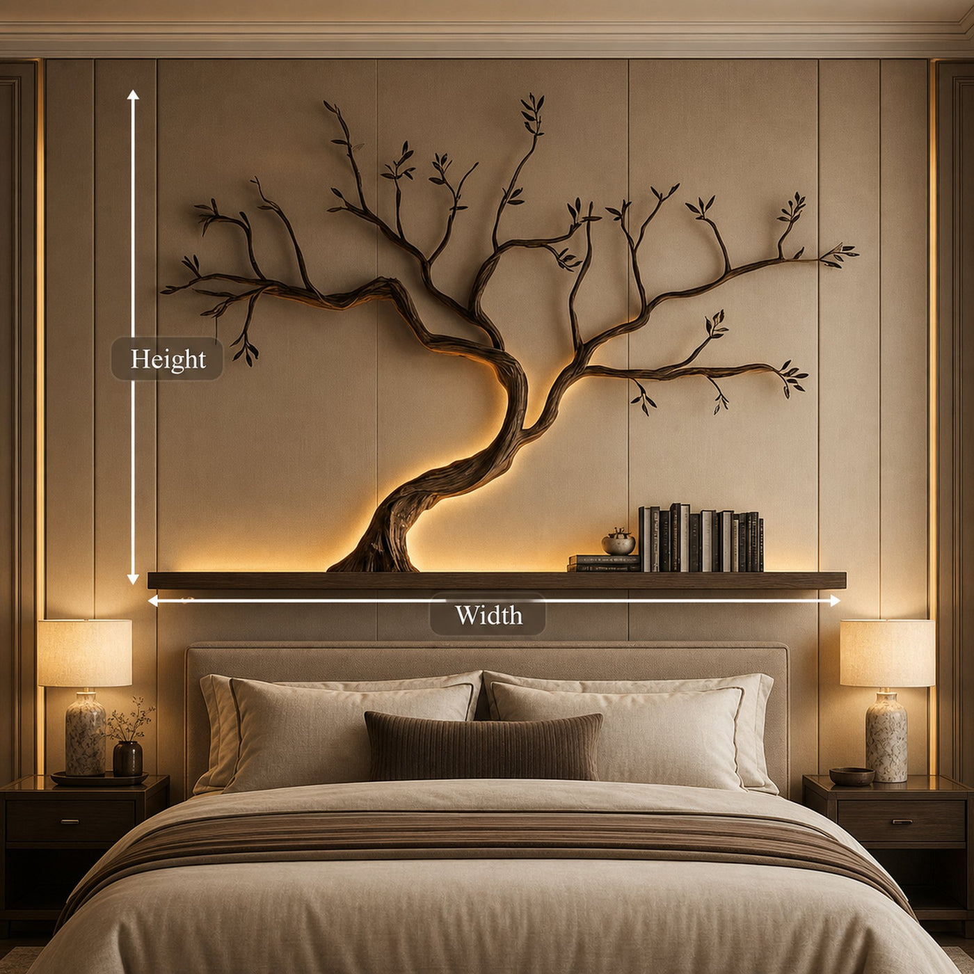 Mid Century Tree Branch Shelf Modern Bedroom - product view 5