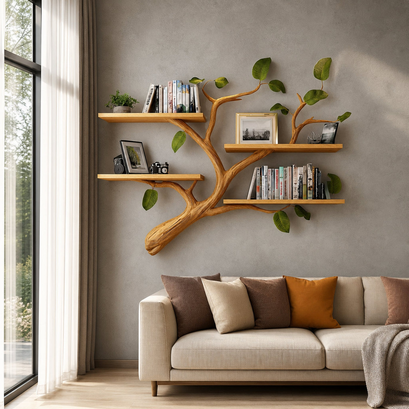 Mid Century Tree Branch Wall Display Shelf - product view 2