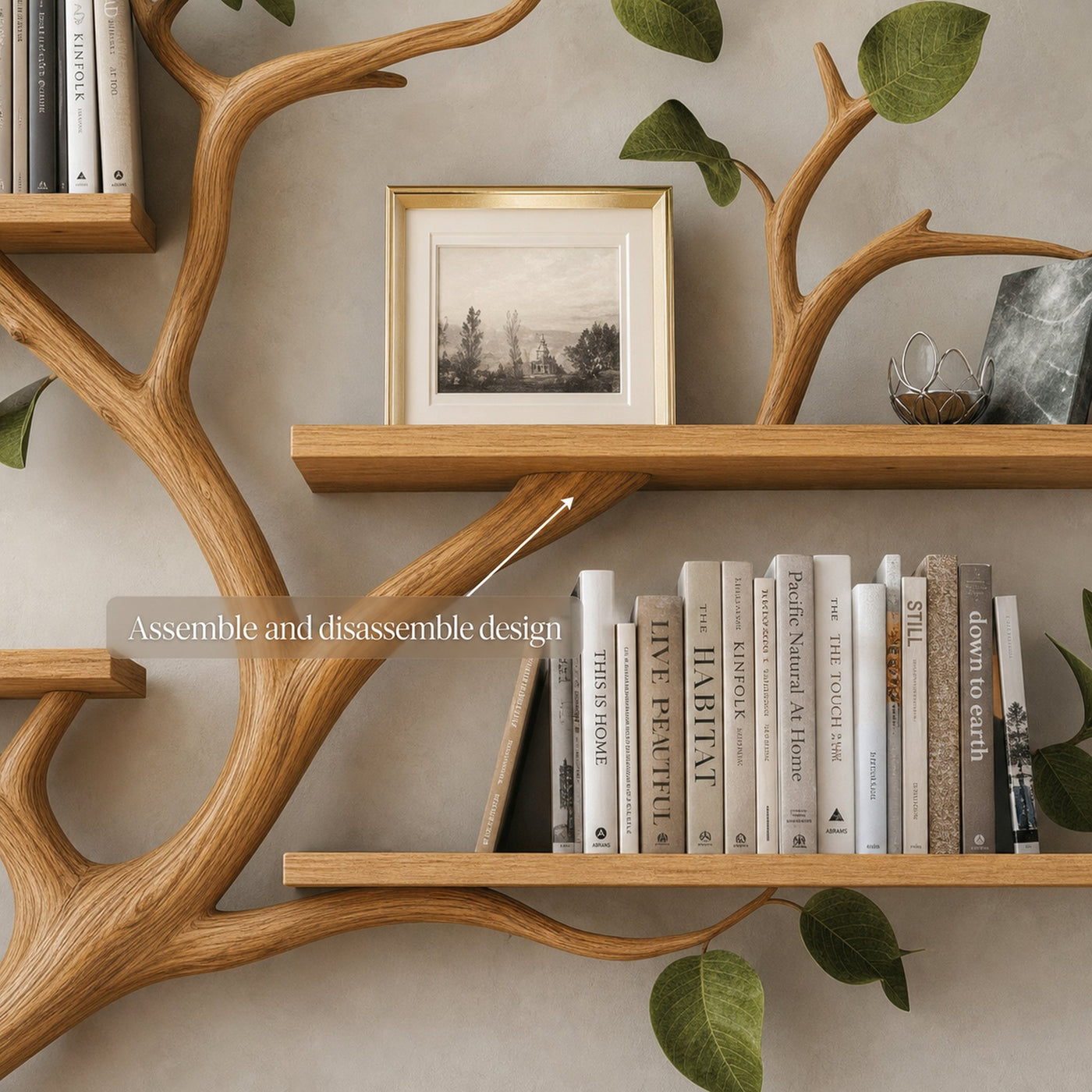 Mid Century Tree Branch Wall Display Shelf - product view 4