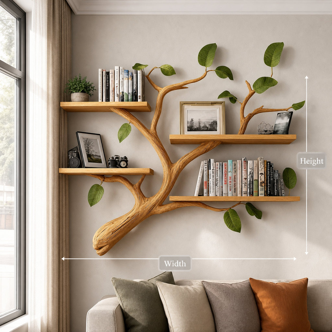 Mid Century Tree Branch Wall Display Shelf - product view 5