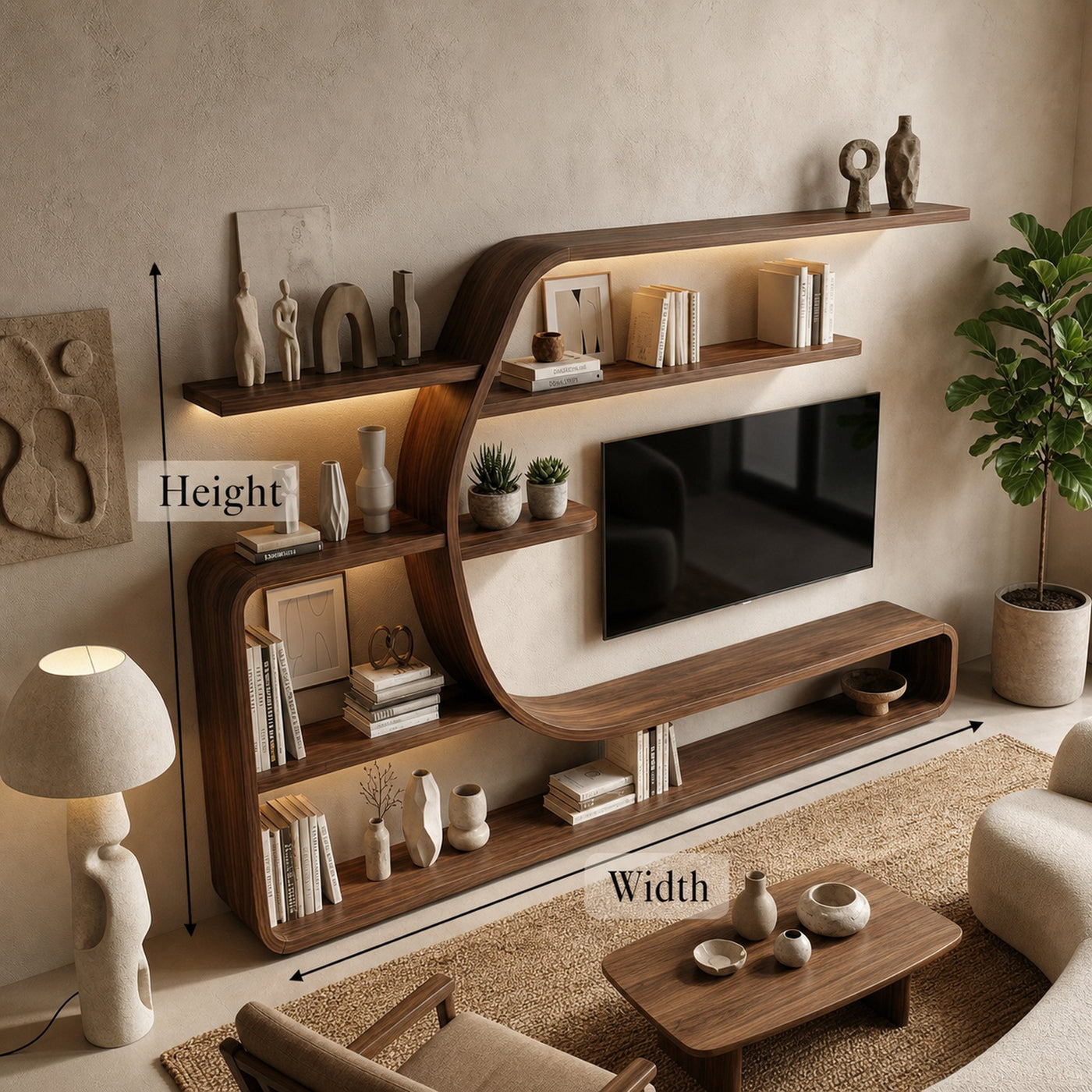Mid Century Wall Mounted TV Unit For Living Room And Lounge - product view 6