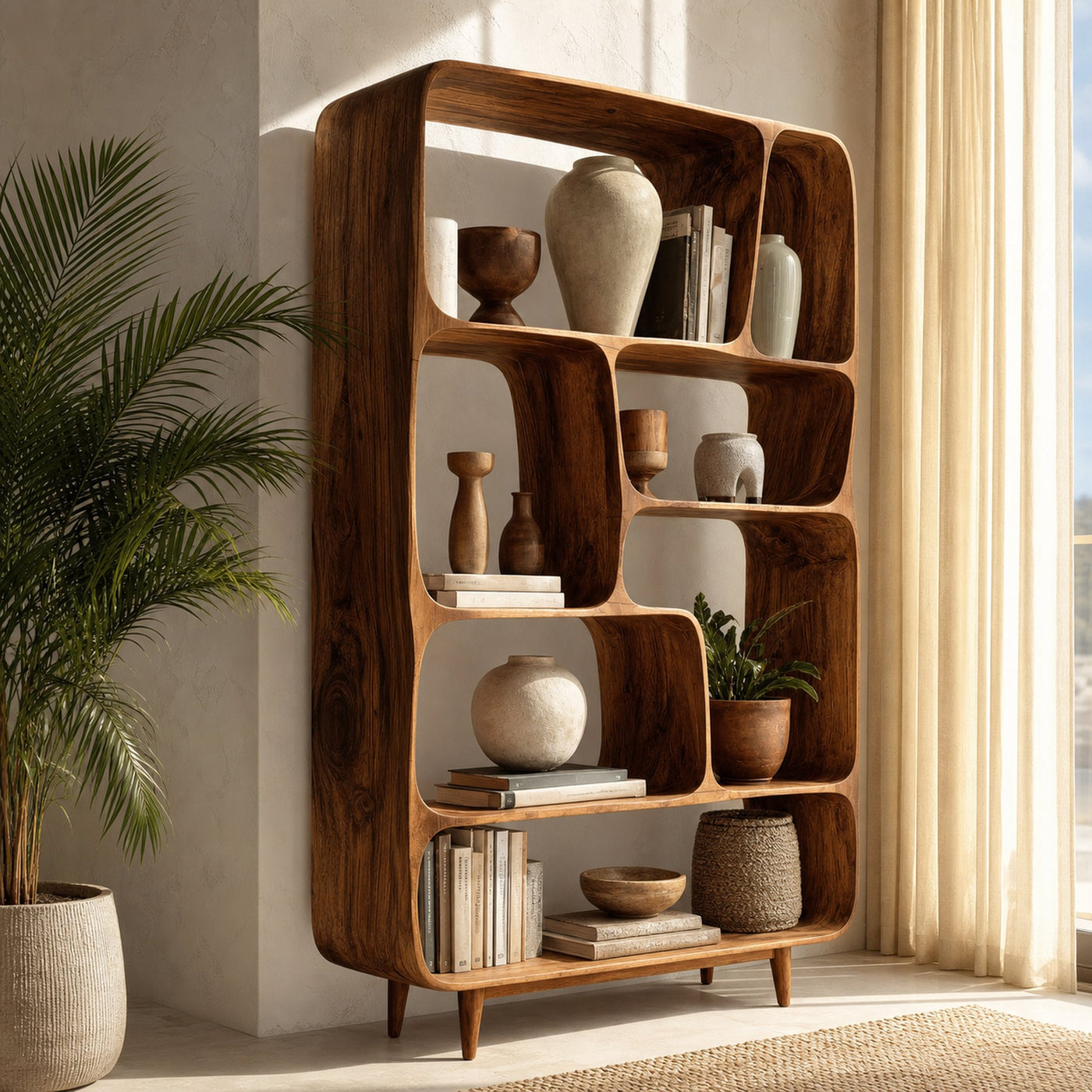 Mid Century Wood Bookshelf For Home Interiors - product view 6