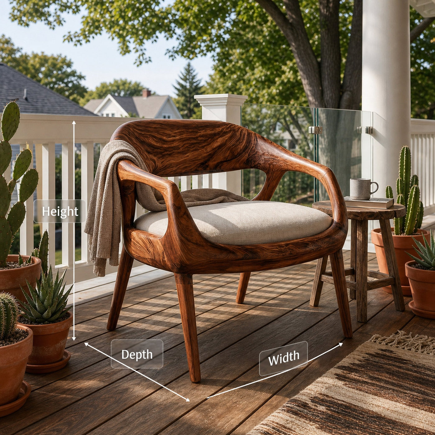 Mid Century Wooden Chair For Living Room Area - product view 8