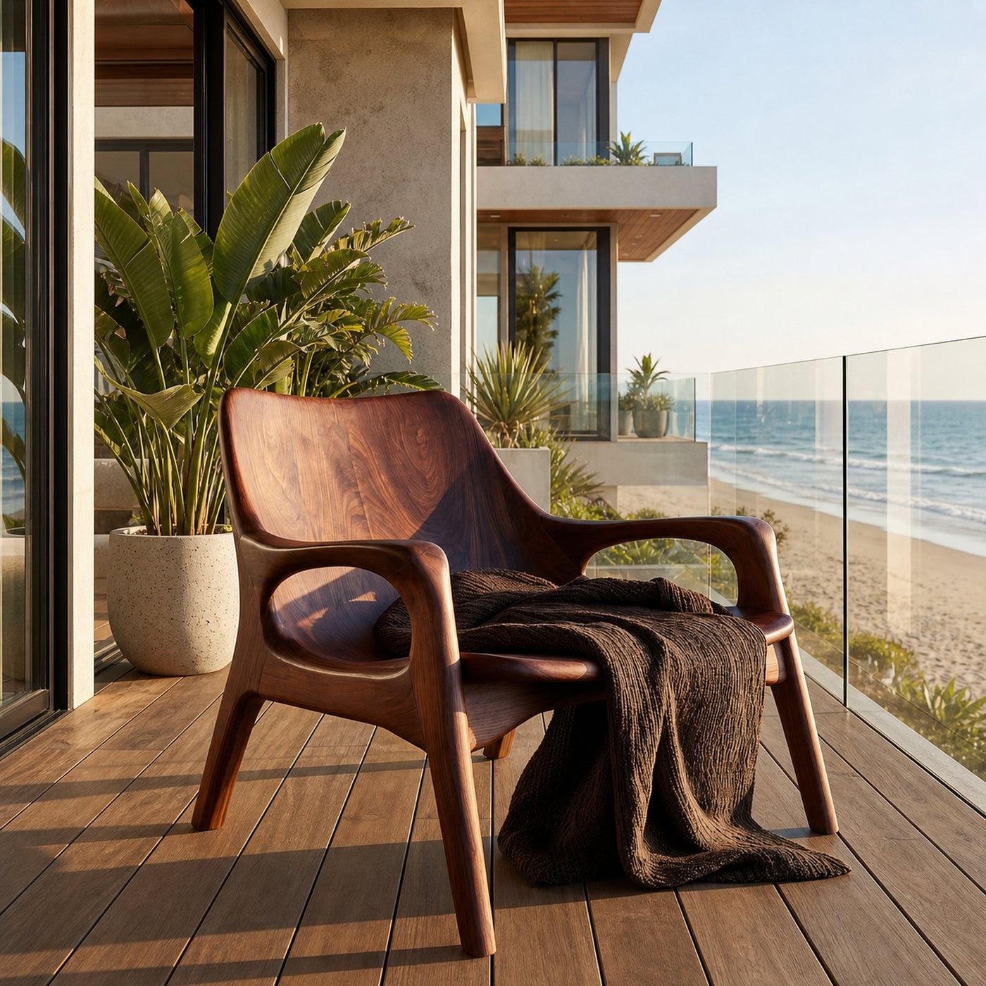 Mid Century Wooden Chair For Porch Or Entryway - product view 7