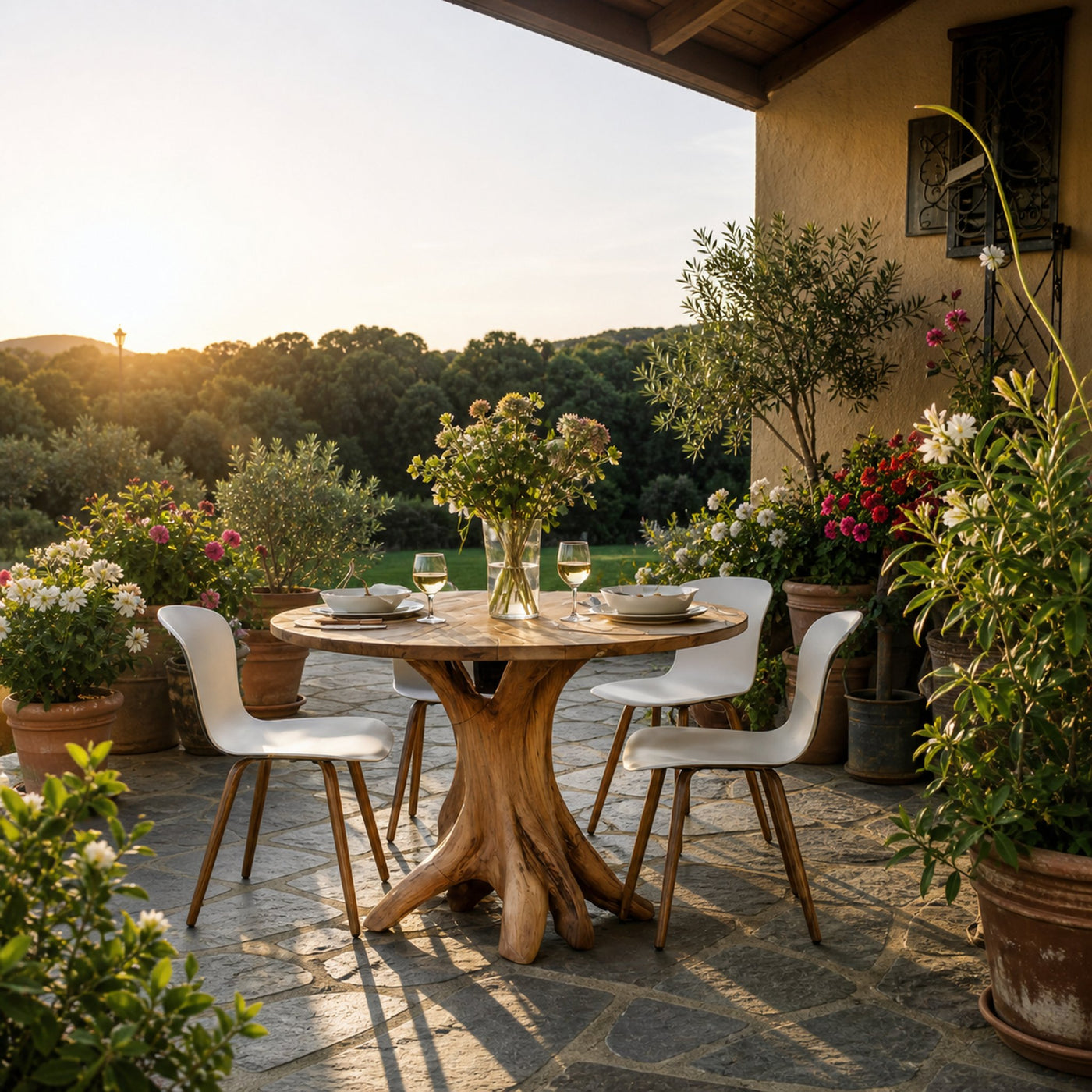 Mid Century Wooden Dining Table For A Warm Outdoor Space - product view 3