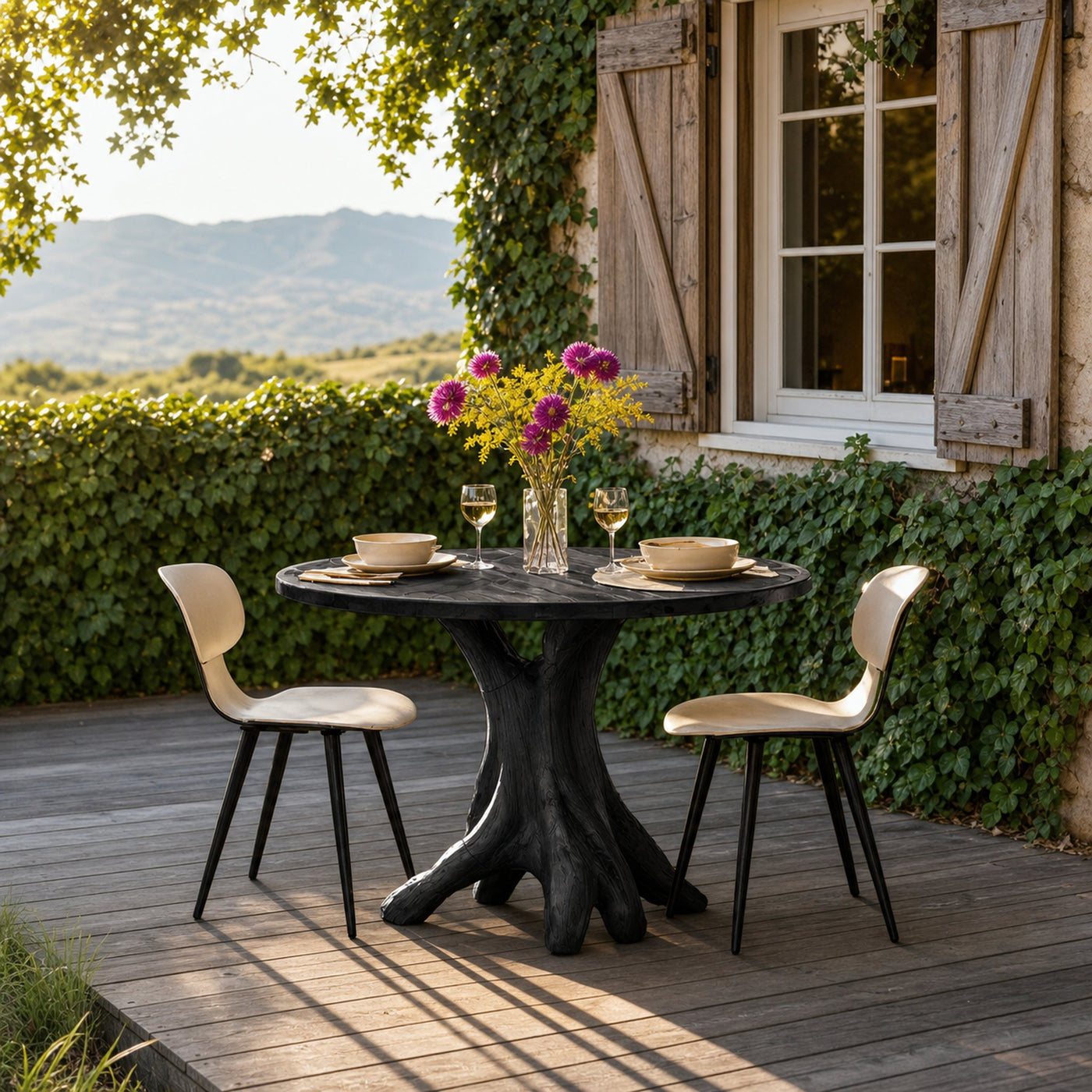 Mid Century Wooden Dining Table For A Warm Outdoor Space - product view 4
