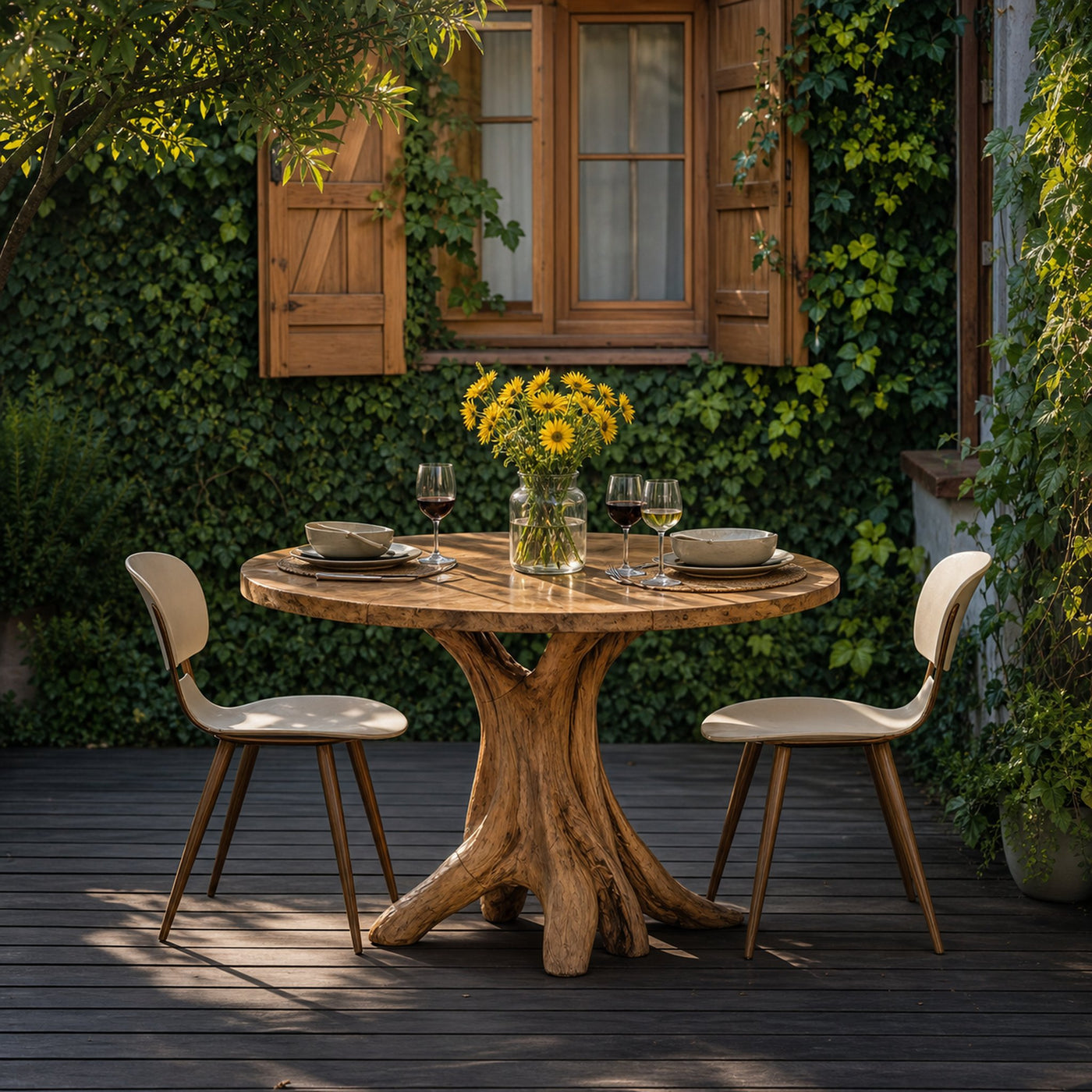Mid Century Wooden Dining Table For A Warm Outdoor Space - product view 5